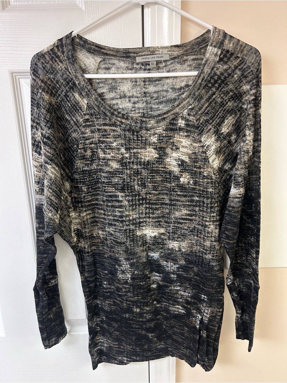 People Like Frank Scoop Neck Long Sleeve Top Tie Dye